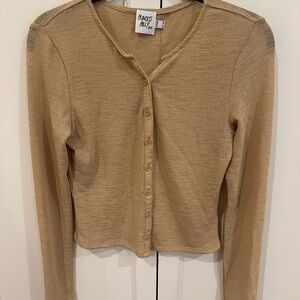 Princess Polly Tan Cropped Button Down Shirt